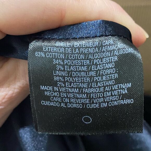 Tahari Blue Cotton Blend Sheath Dress with Piping & Pockets Size 6 - Picture 9 of 9